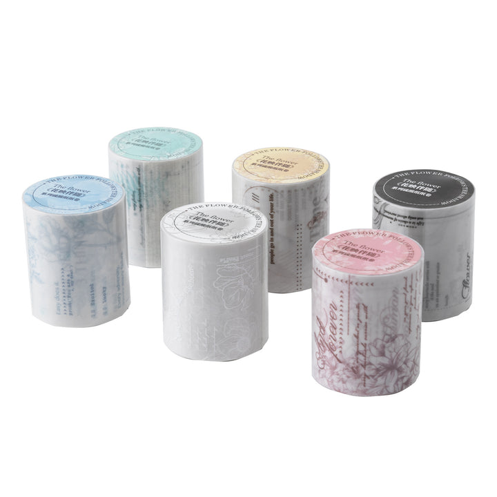 Floral Accompaniment Aesthetic Washi Tape Soft Pastel Floral Design
