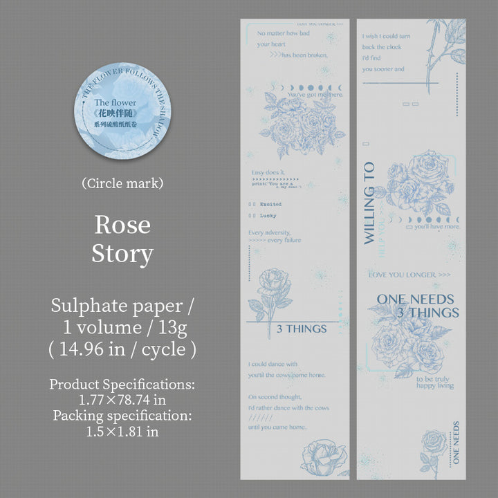 Floral Accompaniment Rose Story Paper Tape Vintage Floral Aesthetic