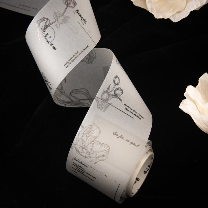 Floral Accompaniment Semi Transparent Craft Tape Perfect for DIY Art