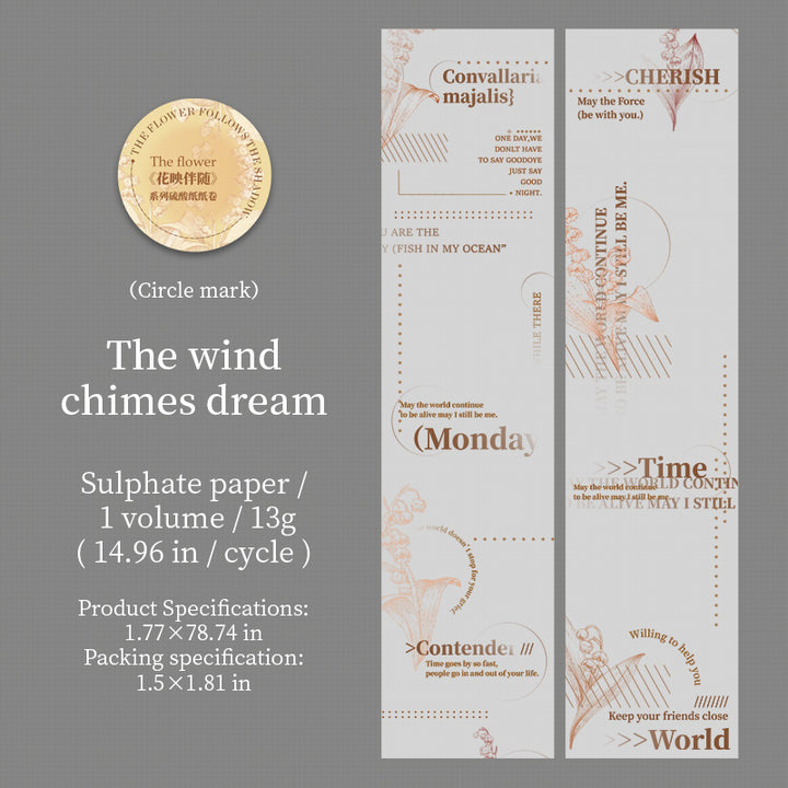Floral Accompaniment The Wind chimes Dream Paper Tape Botanical Art