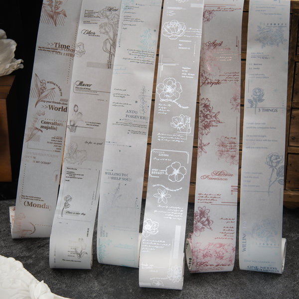 Floral Accompaniment Translucent Paper Tape Scrapbooking Art Supplies