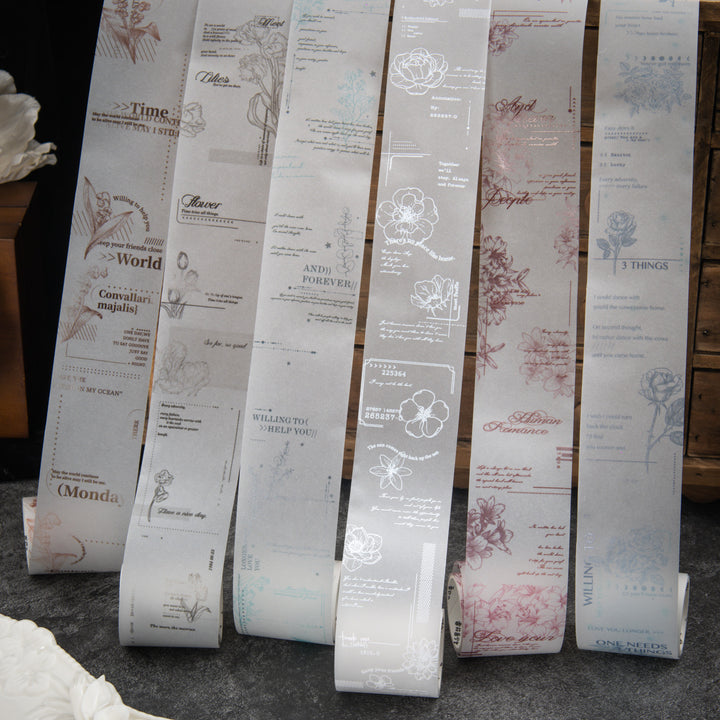 Floral Accompaniment Translucent Paper Tape Scrapbooking Art Supplies
