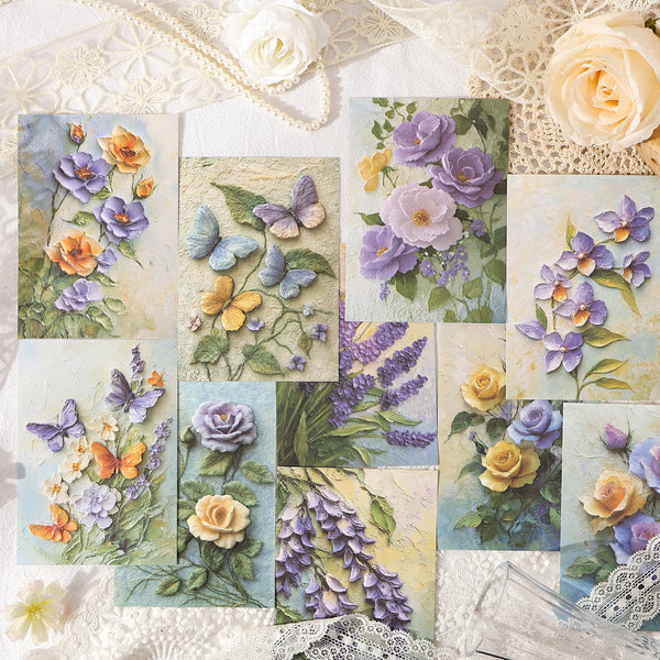Floral Craft Paper Dream of Hiding Flowers Retro Art Vintage Style