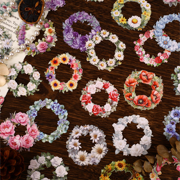 Floral Garland Series Cardstock Stickers DIY Journaling