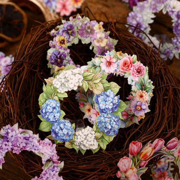 Floral Garland Series Cardstock Stickers Elegant Decoration