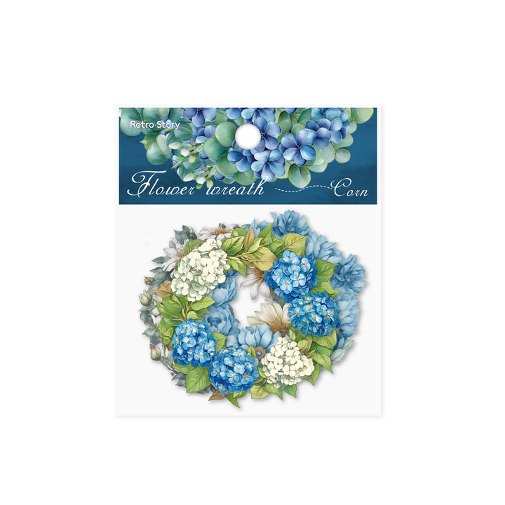 Floral Garland Series Cardstock Stickers Mixed Flowers