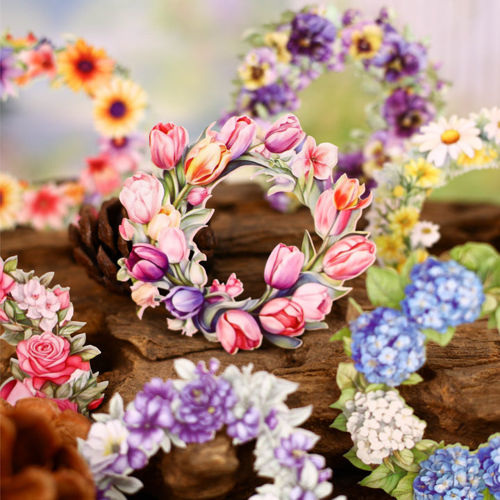 Floral Garland Series Cardstock Stickers Mixed Use Art