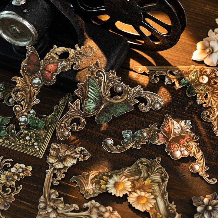 Floral Muse Border Stickers Vintage Scrapbook Style