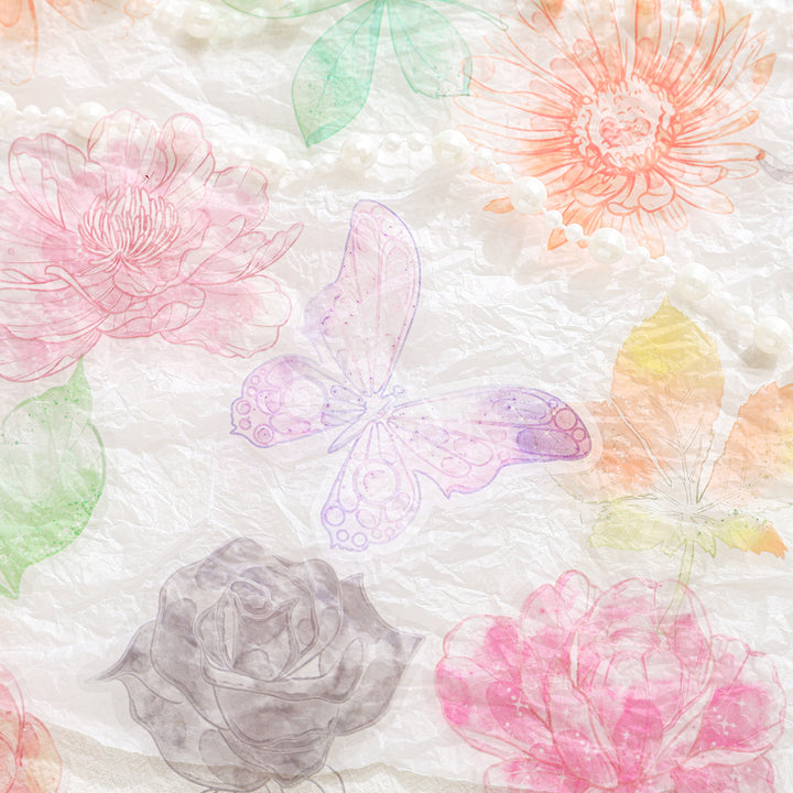 Floral PET Stickers Forest Mist Romantic Botanical Designs