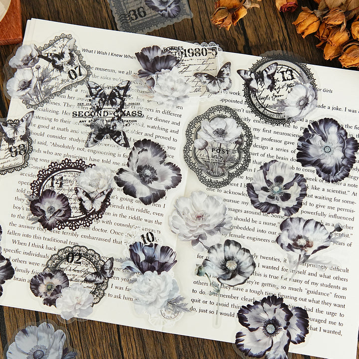 Floral PET Stickers Sleep With Flowers Series elegant journaling pack