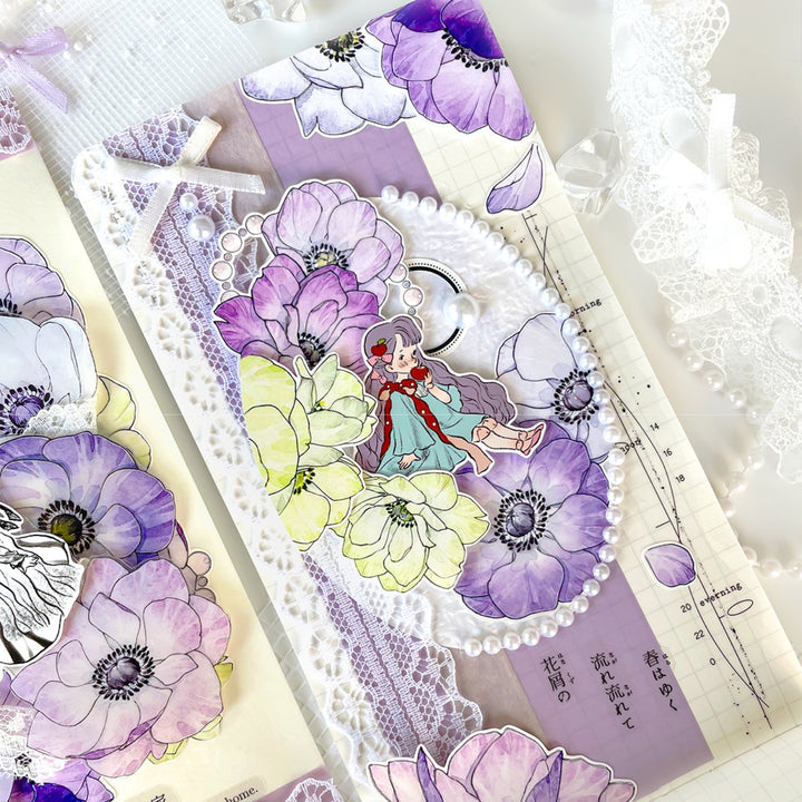 Floral PET Tape Cloudwater Ballad Watercolor Flower Scrapbooking Tape