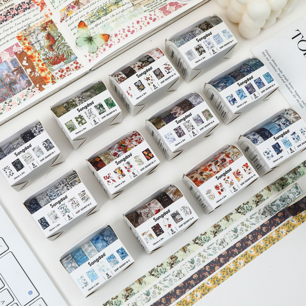 Floral Washi Tape Set Winter Wilderness Series Nature-Inspired Washi Tapes