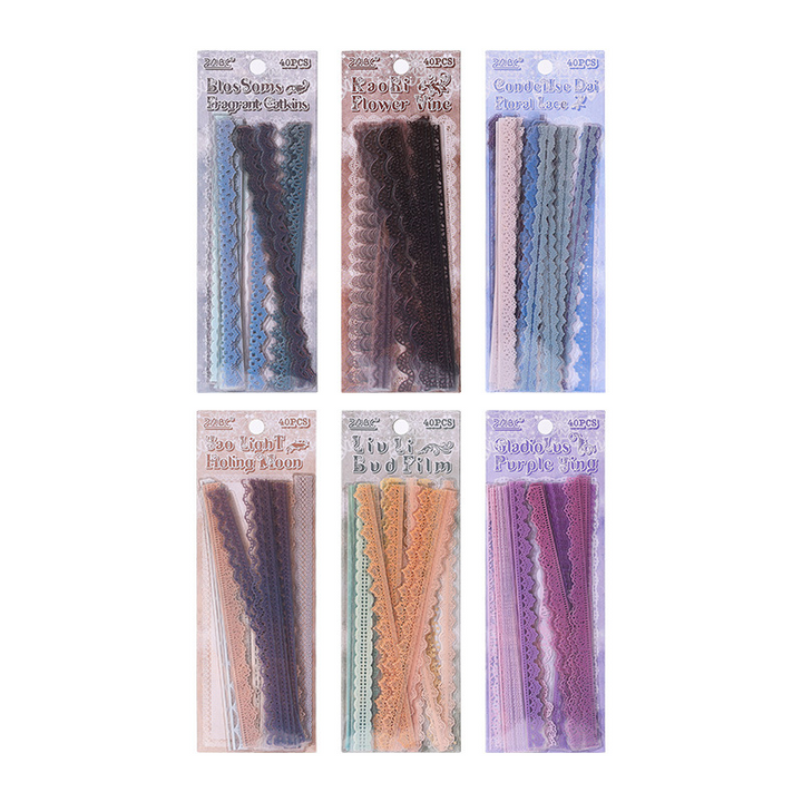Flower Bud Dream Yarn Lace Stickers Romantic Flower Pattern for Decoration