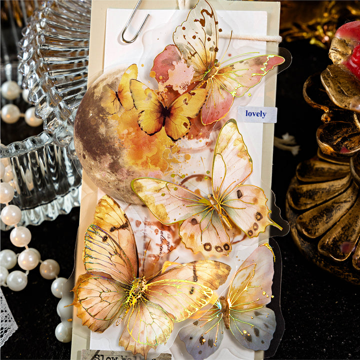 Flower Butterfly Series Artistic Romantic Stickers for Journal Art