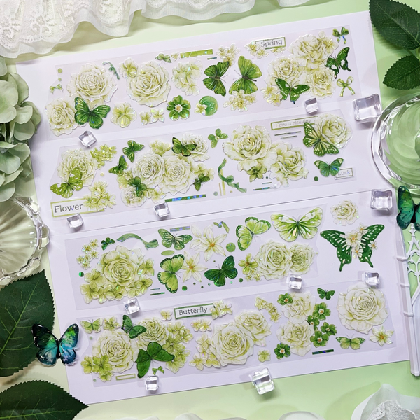 Flower Butterfly Washi Tape Romantic for Arts and Crafts
