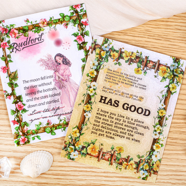 Flower Ladder PET Sticker Retro Floral Detail