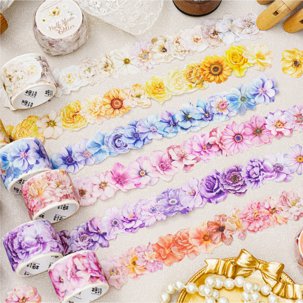 Flower Letter Series Watercolor Floral Stickers for Scrapbooking