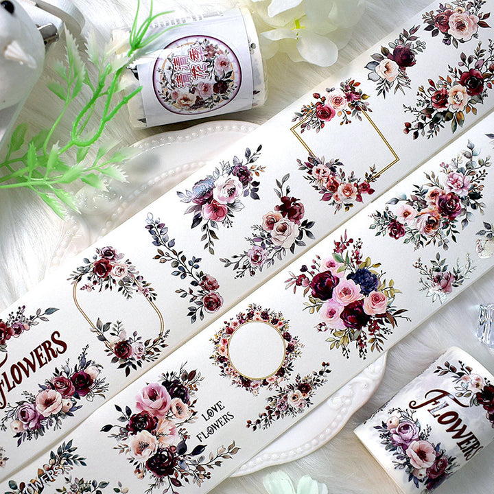 Flower PET Tape Bloom Season Characters Creative Journals