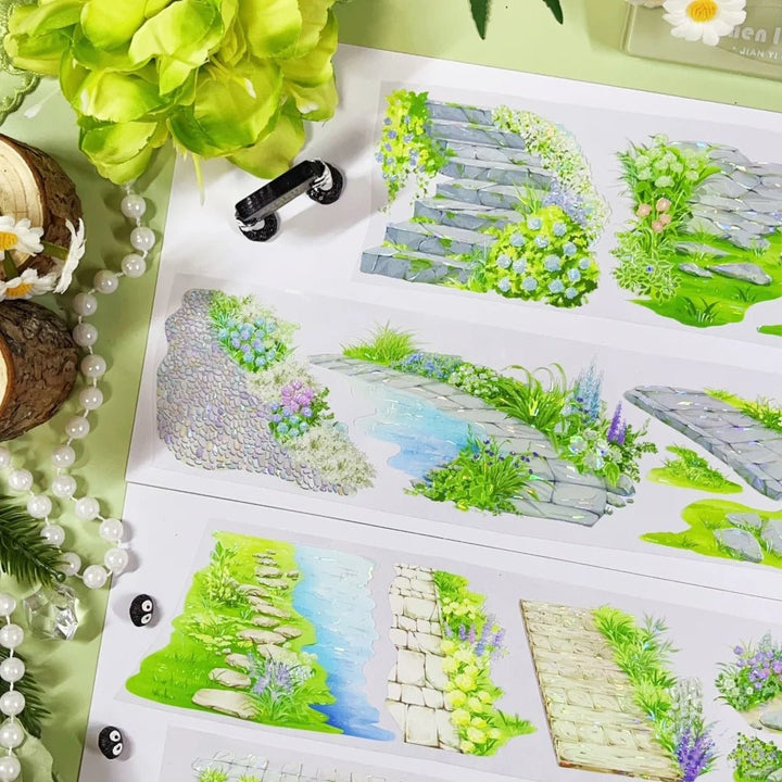 Flower Path PET Tape Romantic Garden Theme
