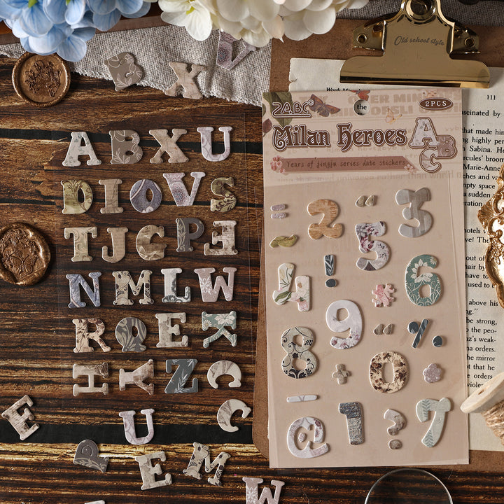 Flower Pavilion PET Font Stickers Fit for Bullet Journal