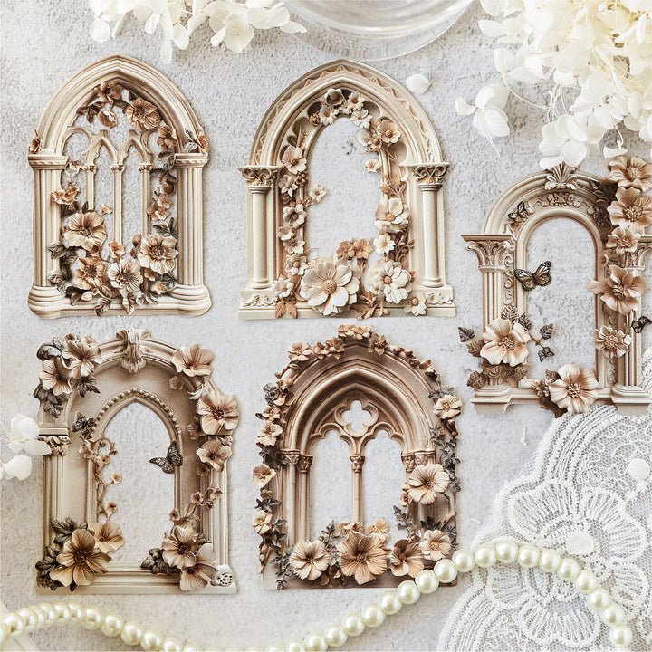 Flower Romance Series Vintage Stickers for Scrapbooking Designs