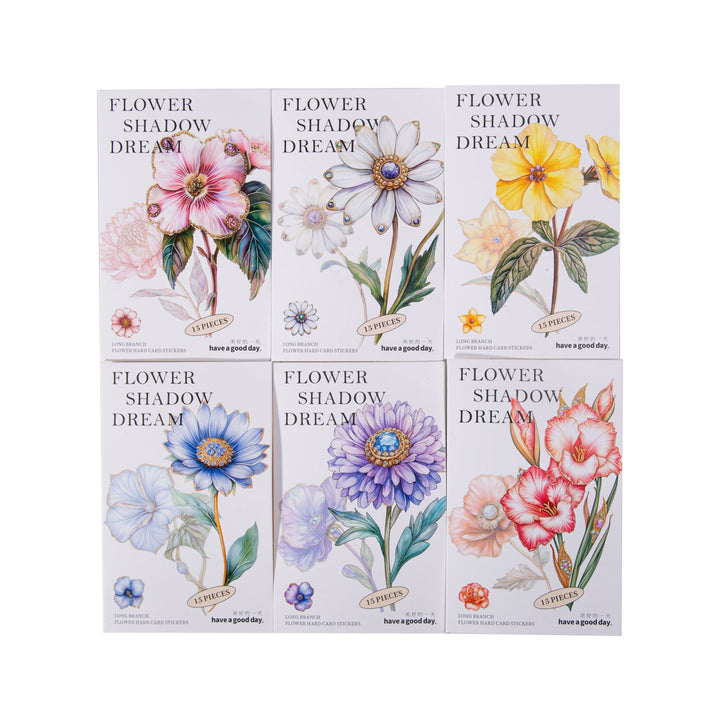 Flower Shadow Dream Cardstock Stickers 3D Flower Planner Accessories