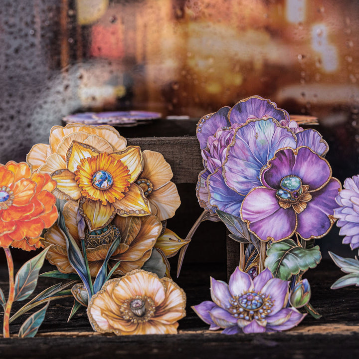 Flower Shadow Dream Cardstock Stickers Romantic Flower DIY Decoration