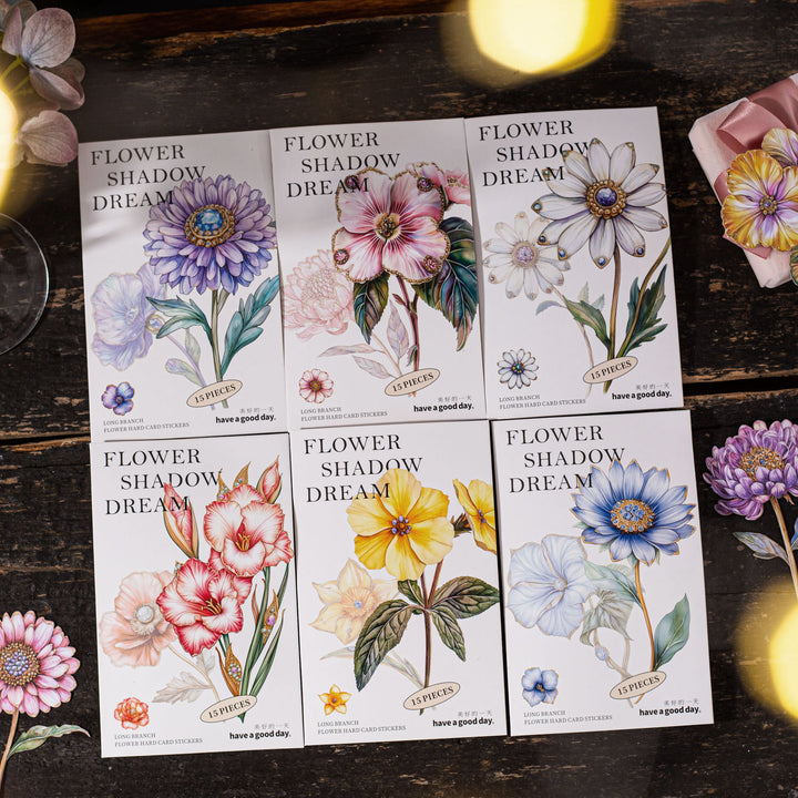Flower Shadow Dream Cardstock Stickers Self-Adhesive Floral for Journals