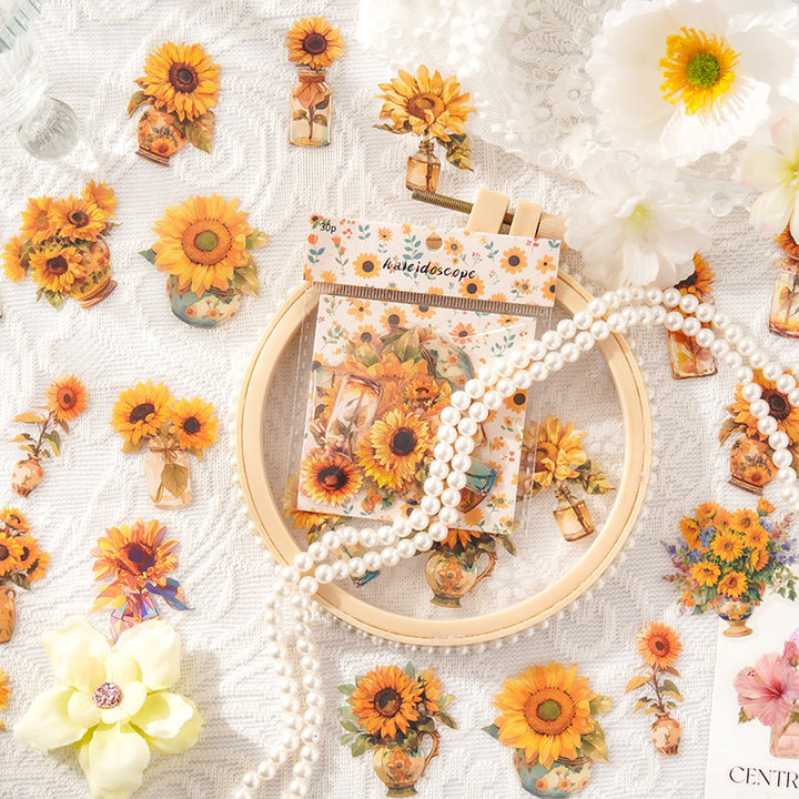 Flower Stickers Kaleidoscope Series Romantic Scrapbook Decoration