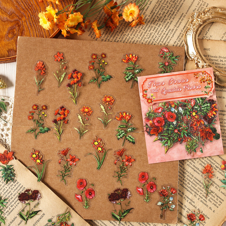 Flowers Dreams Floral Paper Stickers Elegant