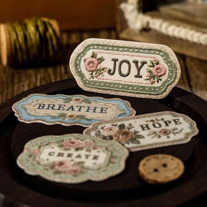 Flowers Embroider Cardstock Stickers Handmade Craft