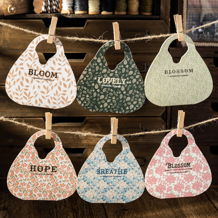 Flowers Embroider Cardstock Stickers Text DIY Journal