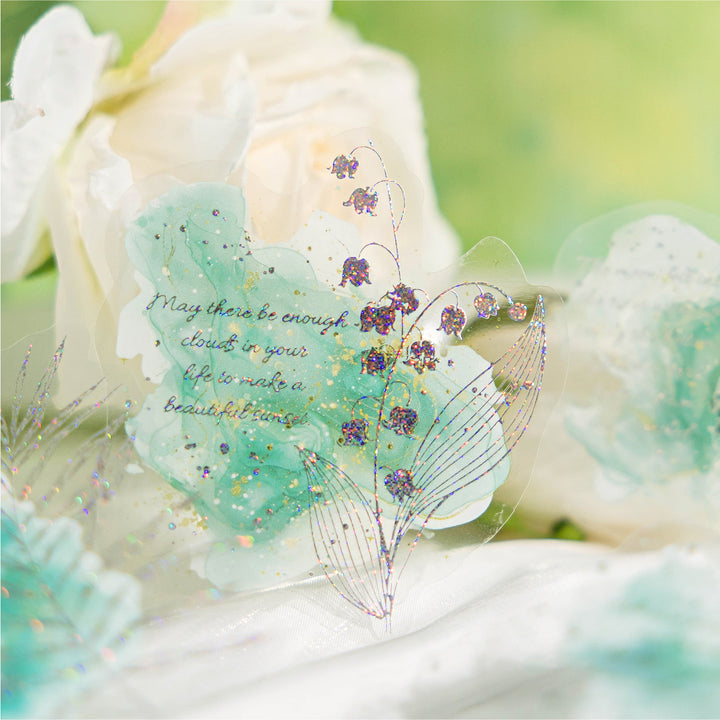 Flowing Flower Spectrum PET Stickers Pastel Color Aesthetic