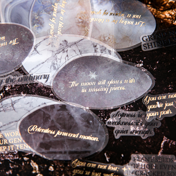 Flowing Gold Rock Dream Foil Accent Stickers for Art Journals