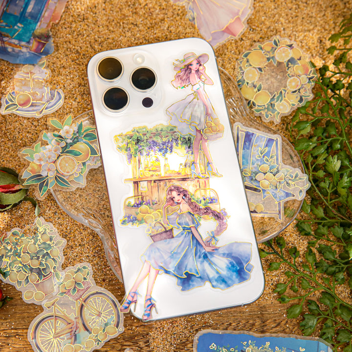 Flowing Gold Rock Dream PET Clear Print Sticker Tropical Theme