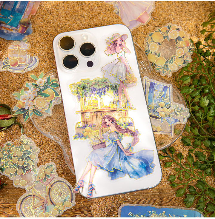Flowing Gold Rock Dream Sticker Summer Travel PET Decorative