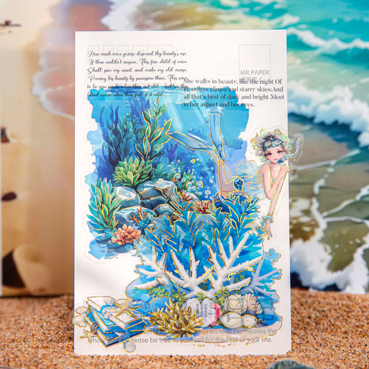 Flowing Gold Rock Dream Sticker Gold Foil Ocean Vacation
