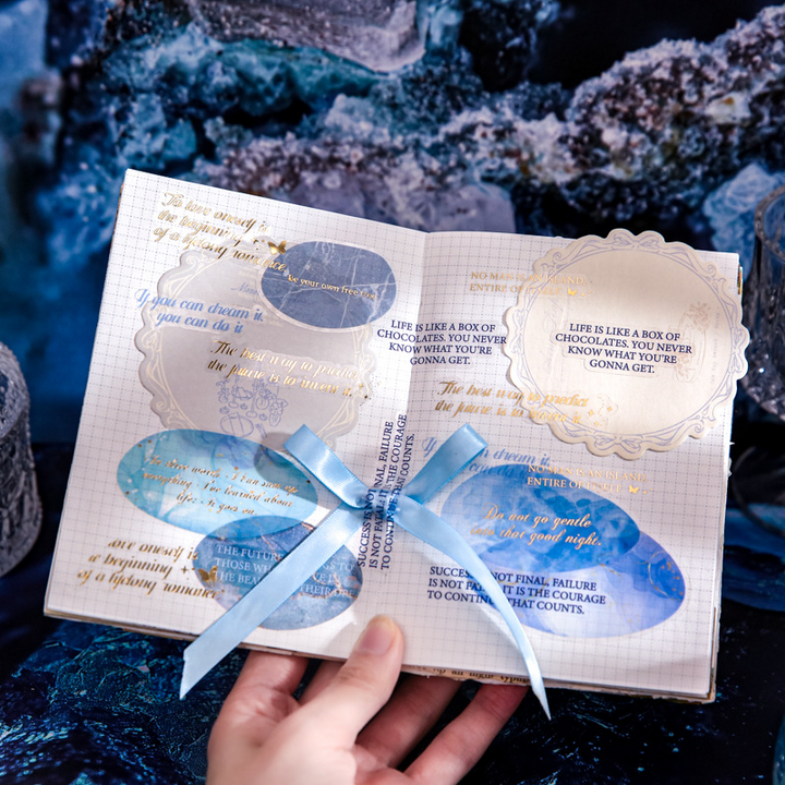 Flowing Gold Rock Dream Transparent Stickers with Gold Elements