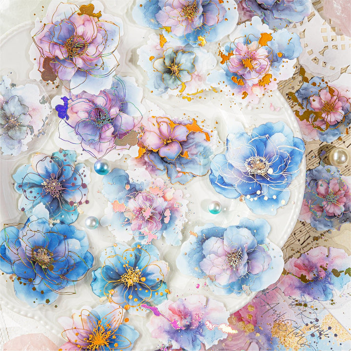 Flowing Light Holographic PET Stickers Aesthetic Supplies