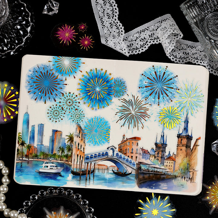Fluorescent Night Fireworks Tape for DIY Scrapbook Creation
