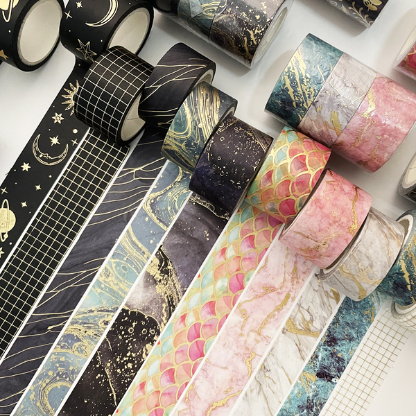 Foil Washi Tape Sets Textures Elegant Patterns Suitable For Journaling