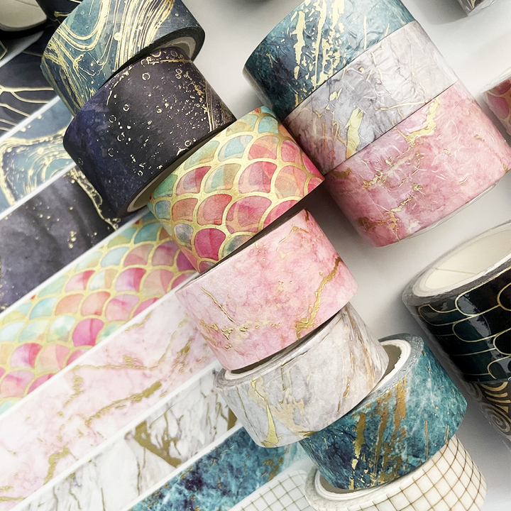 Foil Washi Tape Sets Textures Marble Design Suitable For DIY Craft