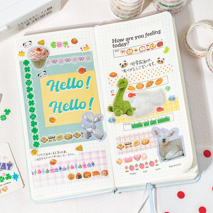 Food Party Collection Four Color Print Washi for Arts