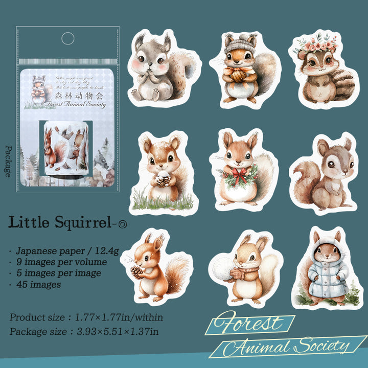 Forest Animal Society Washi Tapes Cute Animal Nature Theme for Card Making