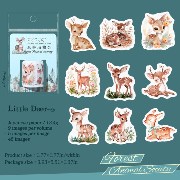 Forest Animal Society Washi Tapes Cute Animal Nature Theme for Craft Decoration