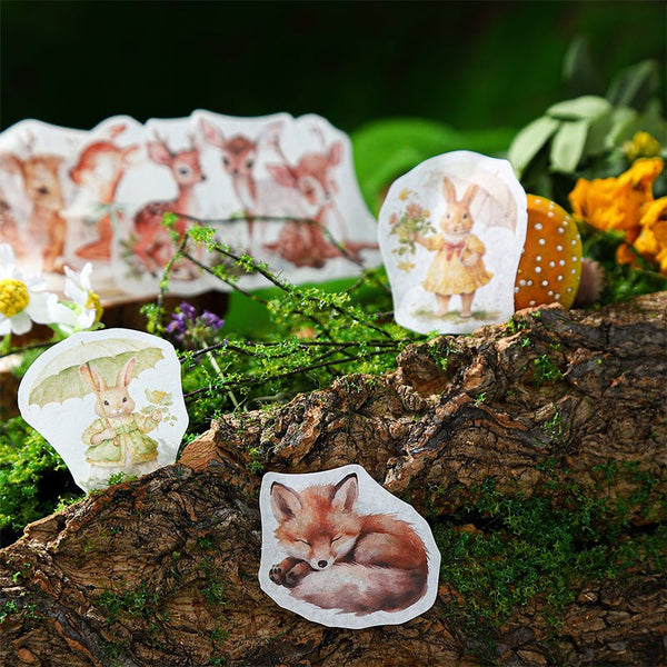 Forest Animal Society Washi Tapes Cute Animal Nature Theme for Scrapbook DIY