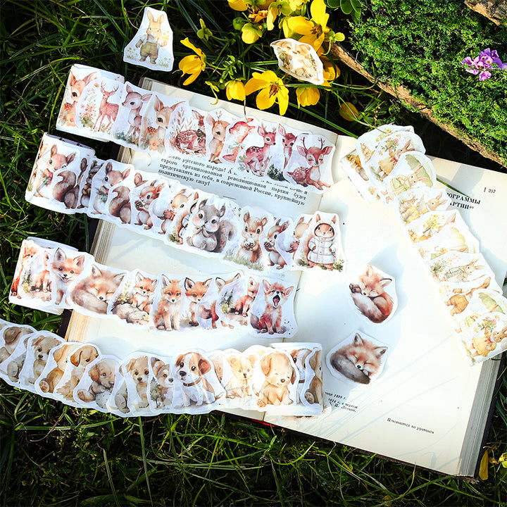 Forest Animal Society Washi Tapes Cute Animal Nature Theme for Scrapbook Projects