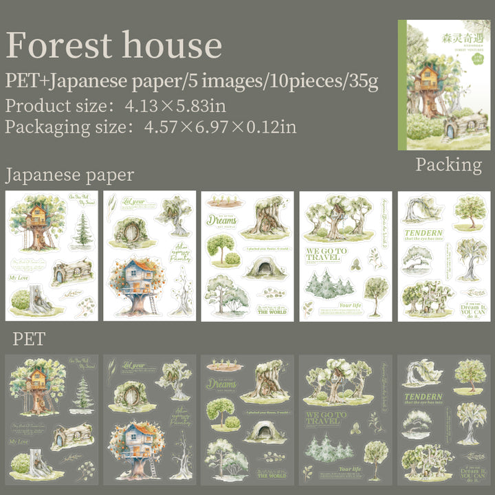 Forest House Washi Sticker for Creative Journaling