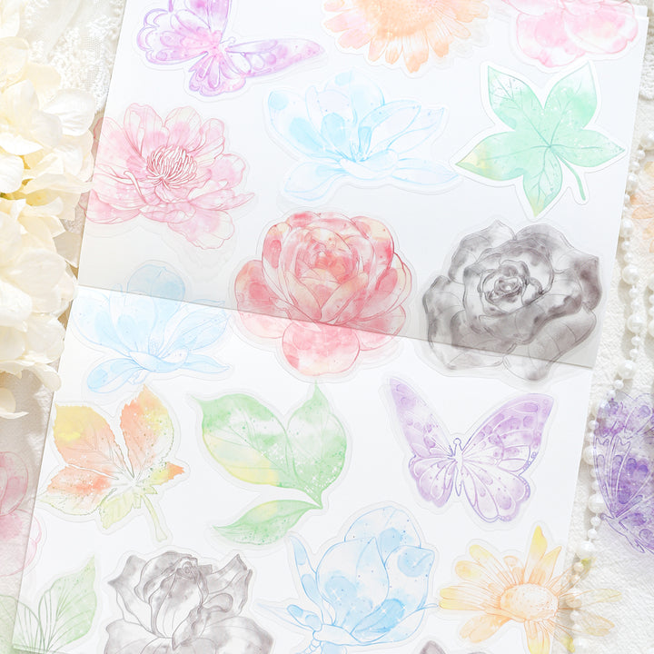 Forest Mist Floral Stickers Vintage Collage Supplies