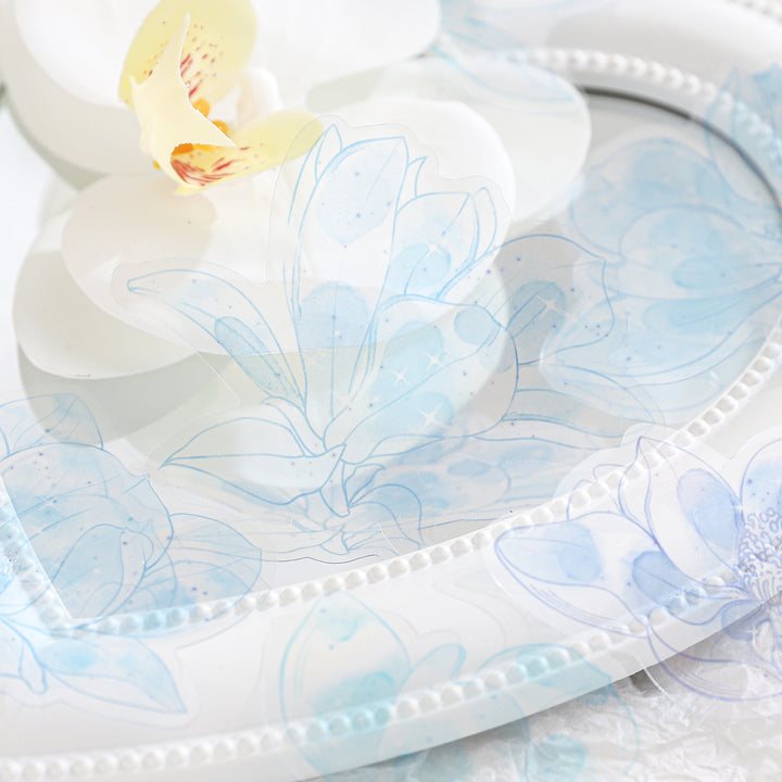 Forest Mist Transparent Floral Stickers for Art Journaling